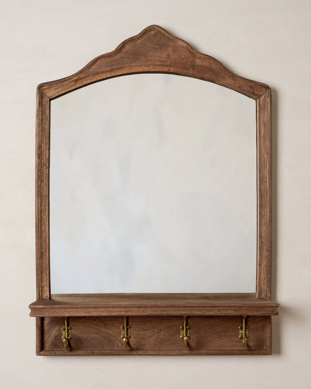 James Mirror with Hooks and Shelf