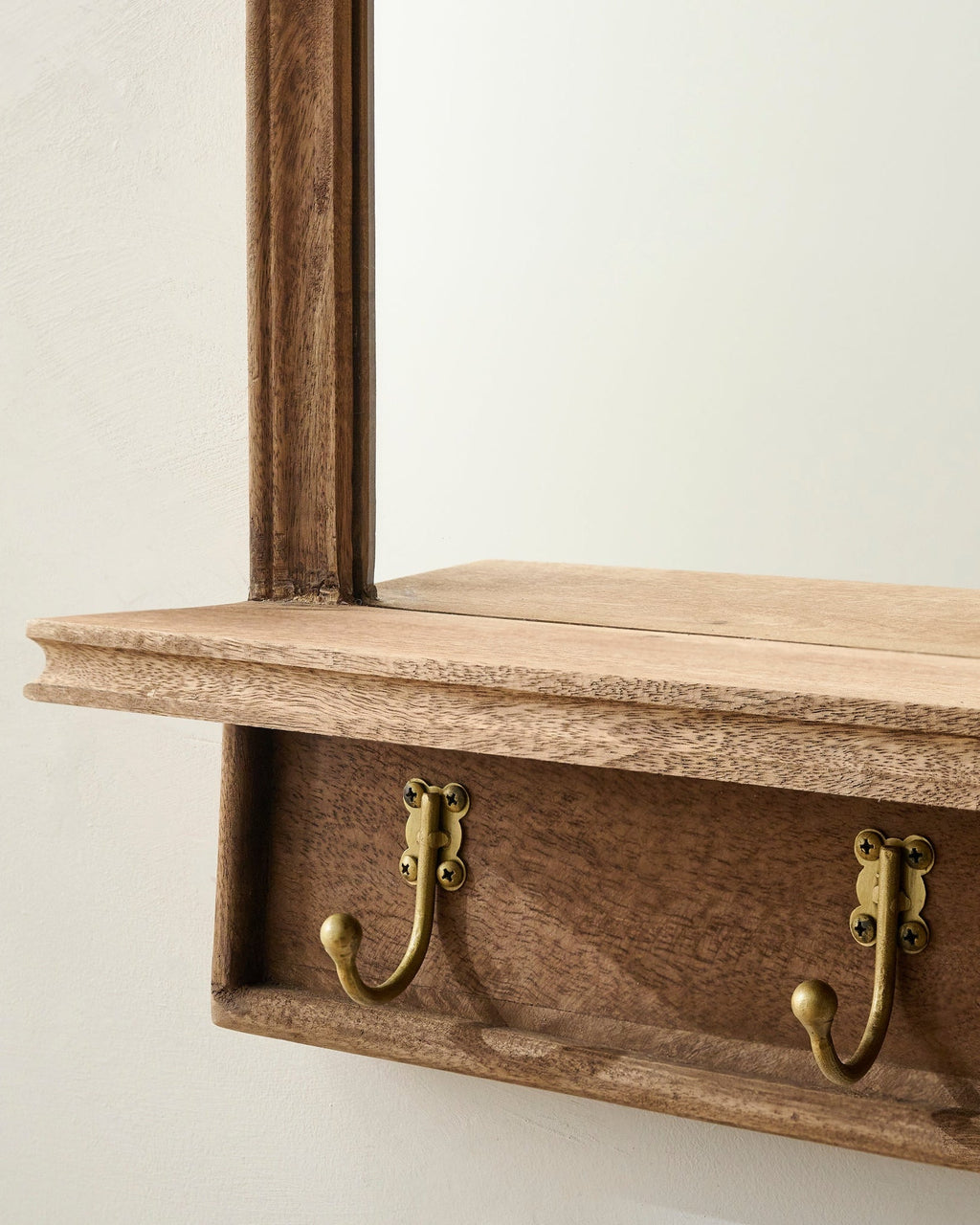 Oversized James Mirror with Hooks and Shelf