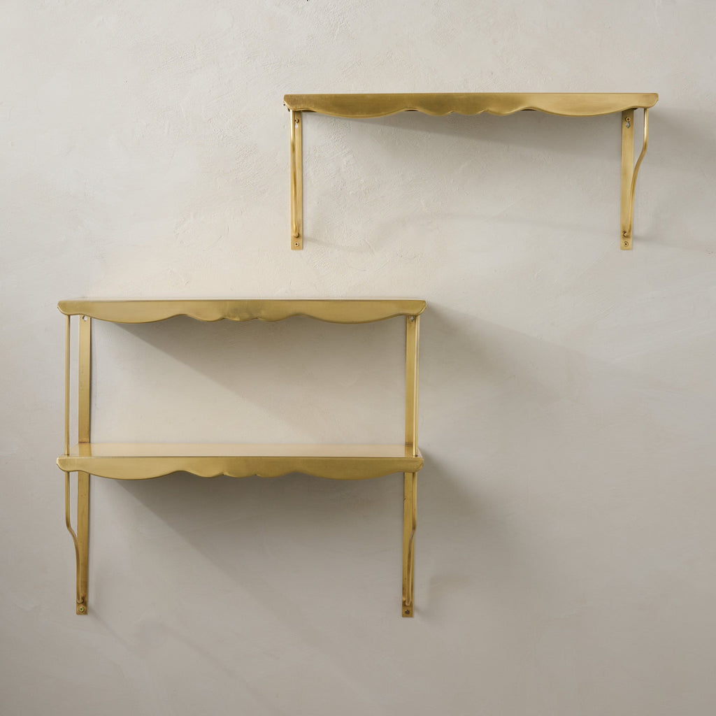 Rosalie Double Brass Scalloped Shelf