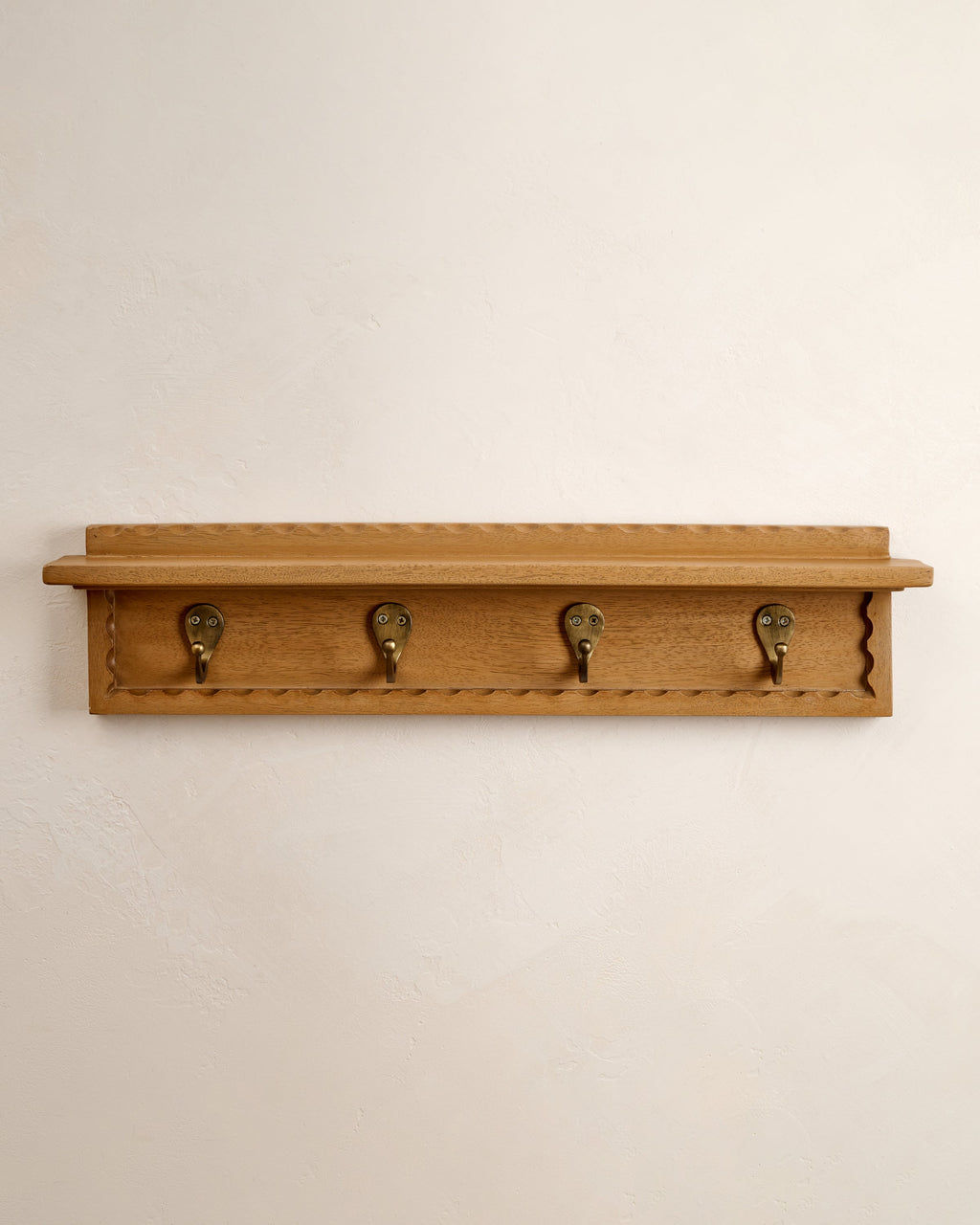 Wade Wood Wall Shelf with Hooks