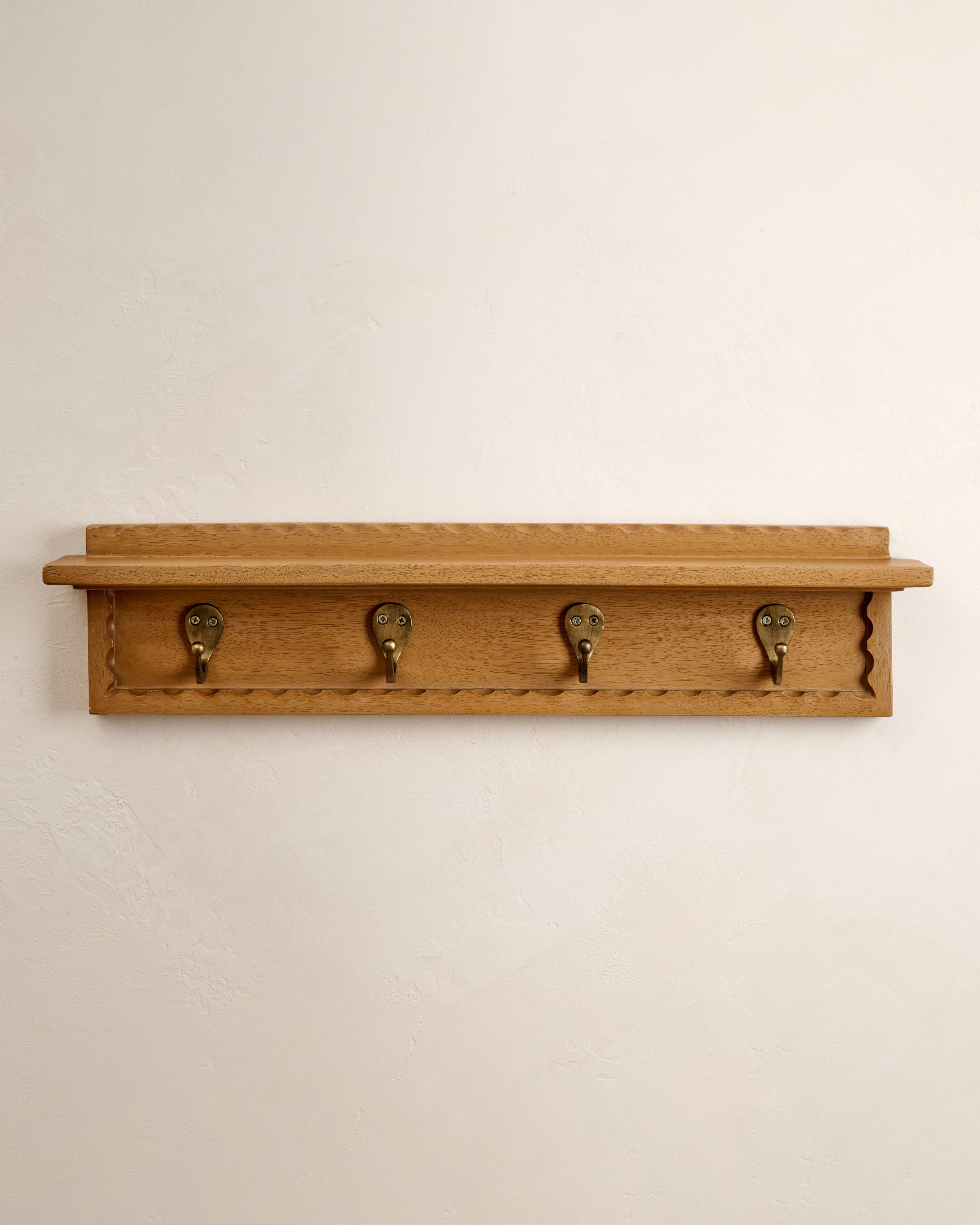 Wade Wood Wall Shelf with Hooks